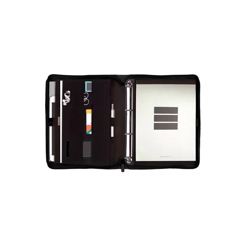 (5398360) FINOCAM PORTADOCUMENTOS SERIE 00 CREMALLERA CON ANILLAS A4 MOD. J964 POLIÉSTER NEGRO