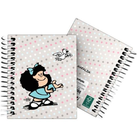 (16532726) GRAFOPLÁS CUADERNO ESPIRAL A7 100H 5X5MM 70GR 4 BANDAS COLOR TAPA DURA MAFALDA BIRD