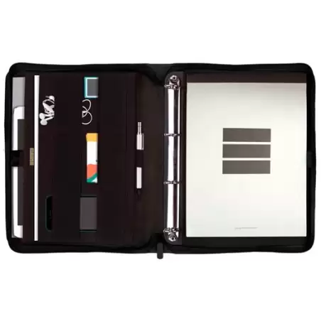 (5398360) FINOCAM PORTADOCUMENTOS SERIE 00 CREMALLERA CON ANILLAS A4 MOD. J964 POLIÉSTER NEGRO