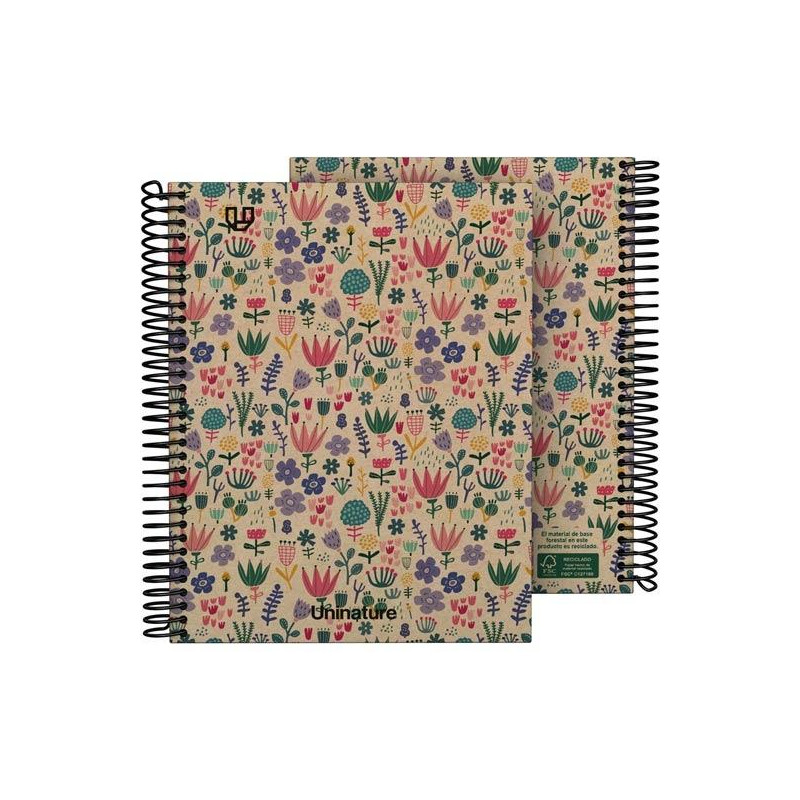 (88510004) GRAFOPLÁS CUADERNO ESPIRAL A5 80H 4X4 90GR KRAFT Y CARTÓN RECICLADO UNINATURE HOLANDA