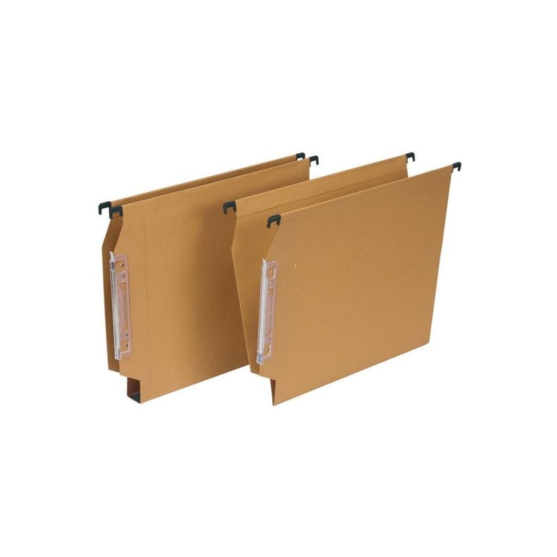 (00010149) GRAFOPLÁS CARPETAS COLGANTES VISOR LATERAL A4 LOMO V CARTULINA FSC PACK 50 KRAFT