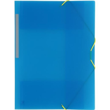 (04801230) GRAFOPLÁS CARPETA CON GOMAS COLORGRAF FOLIO 3 SOLAPAS PP AZUL TRANSLÚCIDO