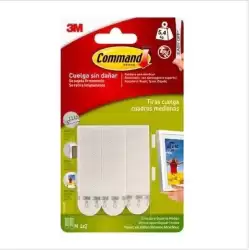 (7100127044) 3M COMMAND TIRAS CUELGA CUADROS BLANCAS MEDIANAS