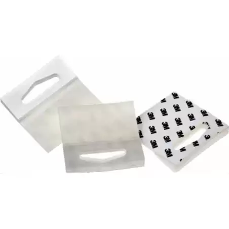 (7000001899) 3M PERCHAS 1075 ADHESIVAS 50X50MM KIT 500 UD POLIÉSTER TRANSPARENTE