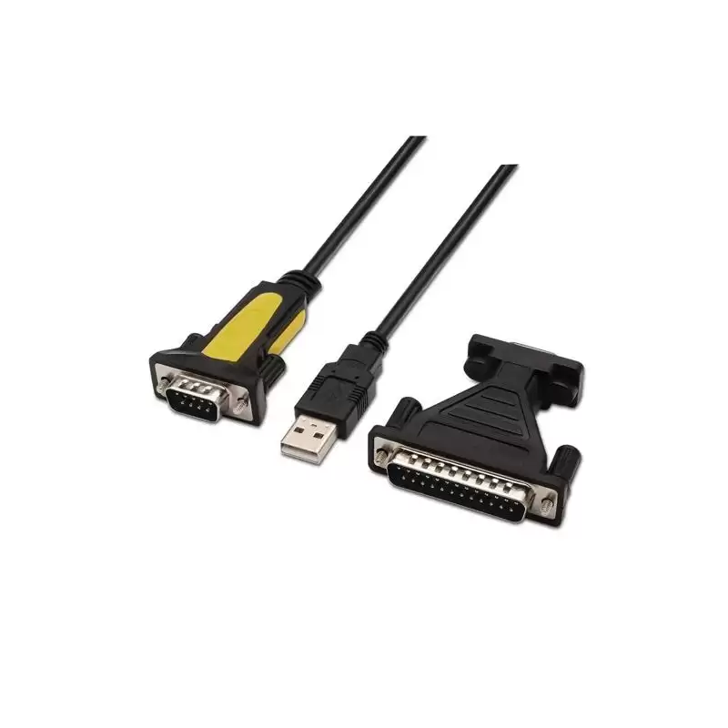(A104-0039) AISENS CONVERSOR USB A SERIE TIPO A/M RS232 DB9/M DB25/M NEGRO 1