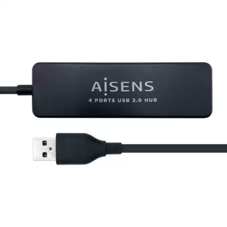 (A104-0402) AISENS HUB USB 2.0 TIPO A/M - 4XTIPO A/H NEGRO 30CM