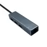 (A106-0401) AISENS CONVERSOR USB 3.0 A ETHERNET GIGABIT 10/100/1000 MBPS + HUB 3XUSB3.0 GRIS 15CM