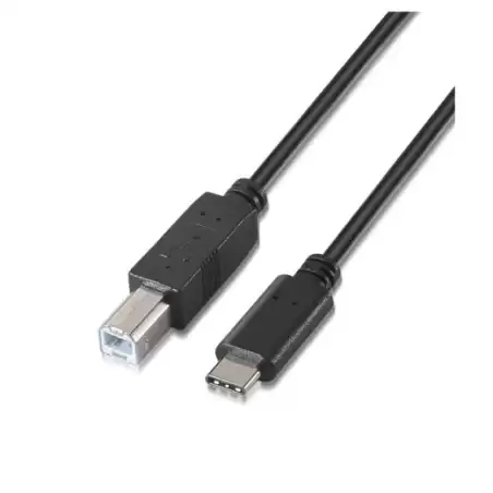 (A107-0053) AISENS CABLE USB 2.0 IMPRESORA 3A TIPO USB-C/M - B/M NEGRO 1