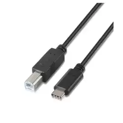 (A107-0054) AISENS CABLE USB 2.0 IMPRESORA 3A TIPO USB-C/M - B/M NEGRO 2