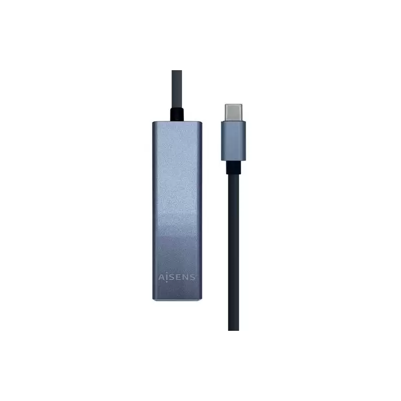 (A109-0396) AISENS CONVERSOR USB3.1 GEN1 USB-C A ETHERNET GIGABIT 10/100/1000 MBPS + HUB 3XUSB3.0 GRIS 15CM