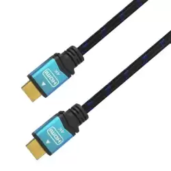 (A120-0357) AISENS CABLE HDMI V2.0 PREMIUM ALTA VELOCIDAD HEC 4K@60HZ 18GBPS A/M - A/M NEGRO/AZUL 2M