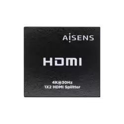 (A123-0506) AISENS DUPLICADOR HDMI 4K@30HZ 1X2 CON ALIMENCIÓN NEGRO