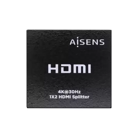(A123-0506) AISENS DUPLICADOR HDMI 4K@30HZ 1X2 CON ALIMENCIÓN NEGRO