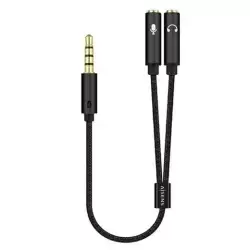 (A128-0416) AISENS CABLE ADAPTADOR AUDIO JACK 3.5 4 PINES/M-2XJACK 3.5 3 PINES/H
