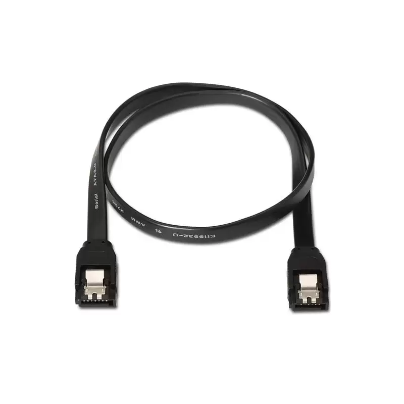 (A130-0157) AISENS CABLE SATA III DATOS 6G CON ANCLAJES NEGRO 0