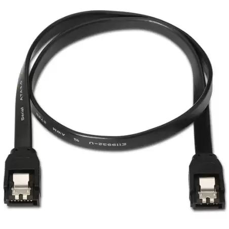 (A130-0157) AISENS CABLE SATA III DATOS 6G CON ANCLAJES NEGRO 0