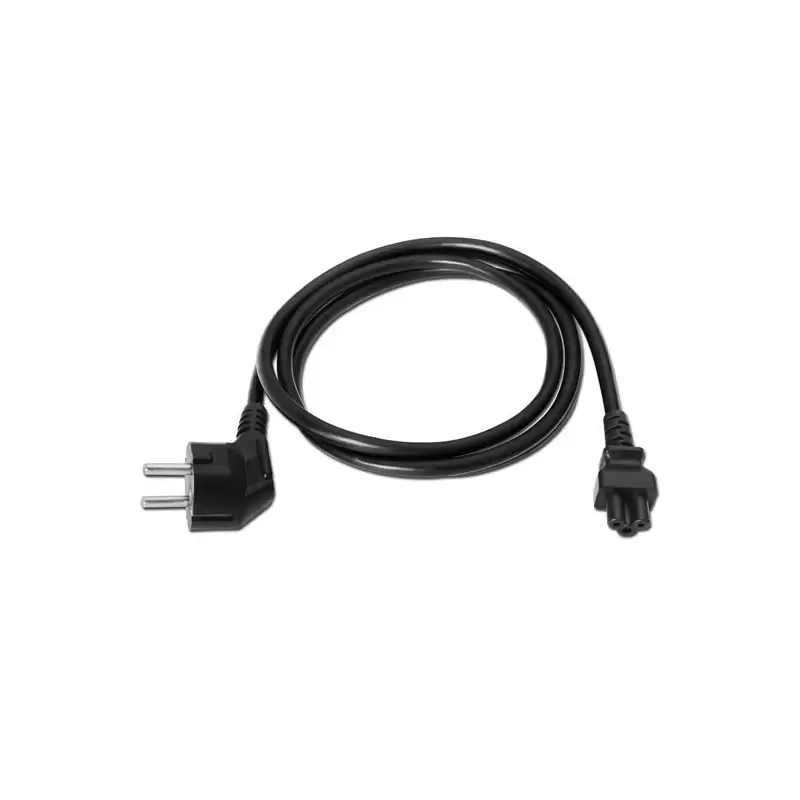(A132-0172) AISENS CABLE ALIMENTACIÓN TRÉBOL CEE7 ACODADO/M - C5/H NEGRO 1