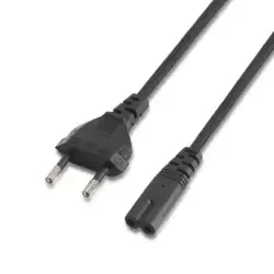 (A132-0173) AISENS CABLE ALIMENTACIÓN FORMA 8 CEE7 16/M-C7/H NEGRO 1