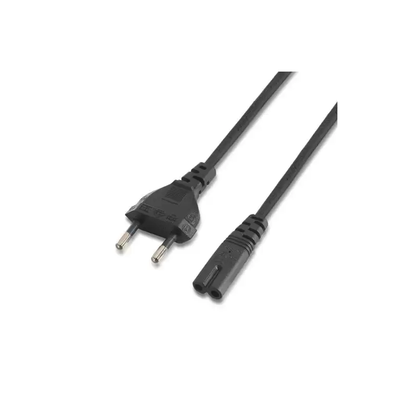 (A132-0173) AISENS CABLE ALIMENTACIÓN FORMA 8 CEE7 16/M-C7/H NEGRO 1