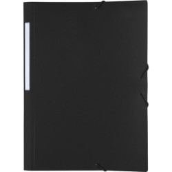 (04800010) GRAFOPLÁS CARPETA CON GOMAS POLIGRAF 3 SOLAPAS FOLIO PP OPACO NEGRO