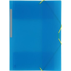 (04801230) GRAFOPLÁS CARPETA CON GOMAS COLORGRAF FOLIO 3 SOLAPAS PP AZUL TRANSLÚCIDO