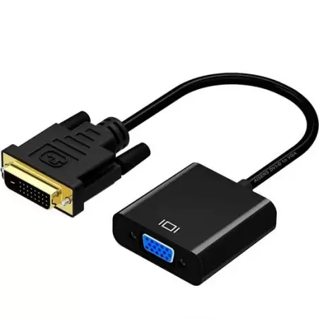 (A147-0352) AISENS CONVERSOR DVI-D A VGA 24+1/M - HDB15/H NEGRO 10CM