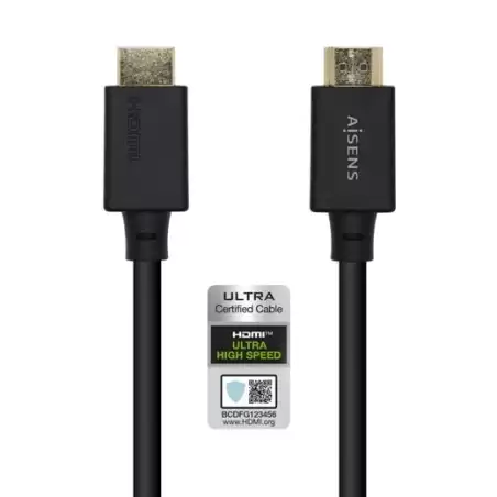 (A150-0420) AISENS CABLE HDMI V2.1 PREMIUM ALTA VELOCIDAD HEC 8K@60HZ 48GBPS A/M - A/M NEGRO 0