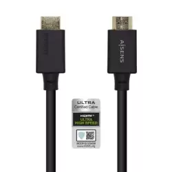 (A150-0421) AISENS CABLE HDMI V2.1 PREMIUM ALTA VELOCIDAD HEC 8K@60HZ 48GBPS A/M - A/M NEGRO 1