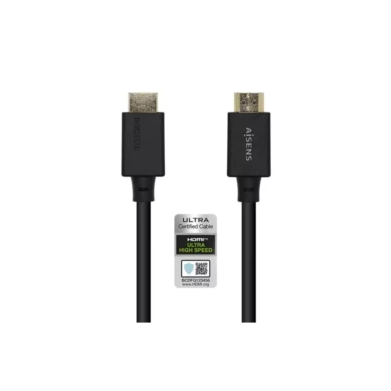 (A150-0421) AISENS CABLE HDMI V2.1 PREMIUM ALTA VELOCIDAD HEC 8K@60HZ 48GBPS A/M - A/M NEGRO 1