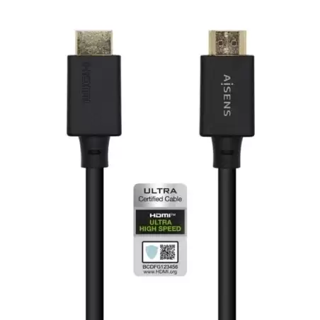 (A150-0421) AISENS CABLE HDMI V2.1 PREMIUM ALTA VELOCIDAD HEC 8K@60HZ 48GBPS A/M - A/M NEGRO 1