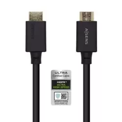 (A150-0422) AISENS CABLE HDMI V2.1 PREMIUM ALTA VELOCIDAD HEC 8K@60HZ 48GBPS A/M - A/M NEGRO 1