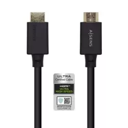 (A150-0423) AISENS CABLE HDMI V2.1 PREMIUM ALTA VELOCIDAD HEC 8K@60HZ 48GBPS A/M - A/M NEGRO 2