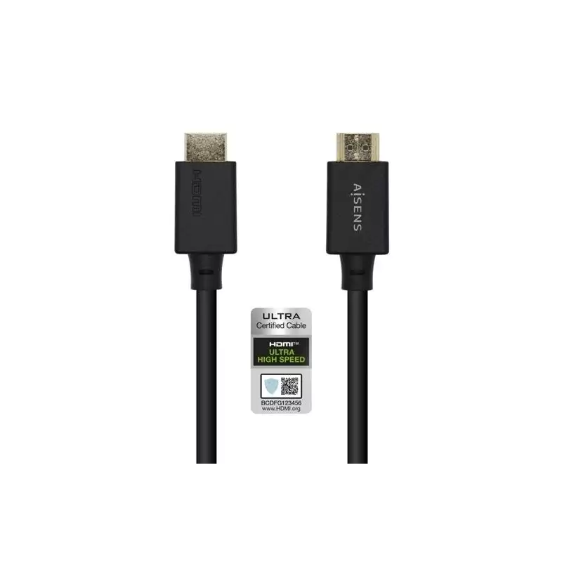 (A150-0423) AISENS CABLE HDMI V2.1 PREMIUM ALTA VELOCIDAD HEC 8K@60HZ 48GBPS A/M - A/M NEGRO 2