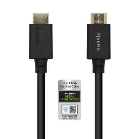 (A150-0423) AISENS CABLE HDMI V2.1 PREMIUM ALTA VELOCIDAD HEC 8K@60HZ 48GBPS A/M - A/M NEGRO 2