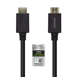 (A150-0424) AISENS CABLE HDMI V2.1 PREMIUM ALTA VELOCIDAD HEC 8K@60HZ 48GBPS A/M - A/M NEGRO 3