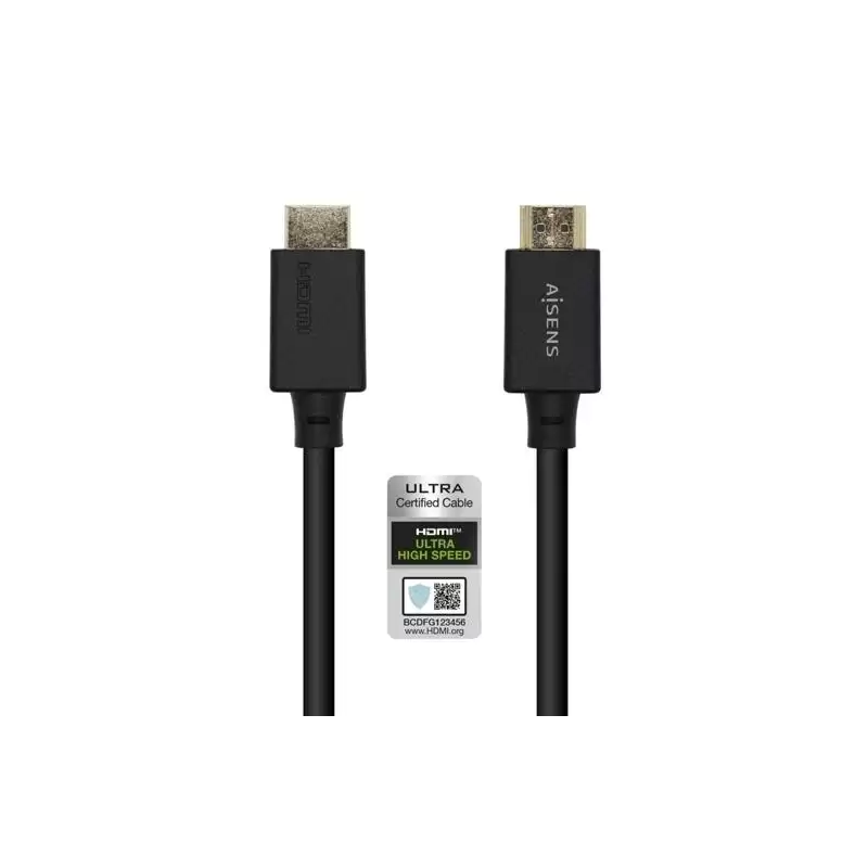 (A150-0424) AISENS CABLE HDMI V2.1 PREMIUM ALTA VELOCIDAD HEC 8K@60HZ 48GBPS A/M - A/M NEGRO 3
