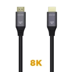 (A150-0426) AISENS CABLE HDMI V2.1 PREMIUM ALTA VELOCIDAD HEC 8K@60HZ 48GBPS A/M - A/M GRIS/NEGRO 1