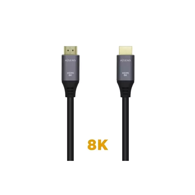 (A150-0426) AISENS CABLE HDMI V2.1 PREMIUM ALTA VELOCIDAD HEC 8K@60HZ 48GBPS A/M - A/M GRIS/NEGRO 1