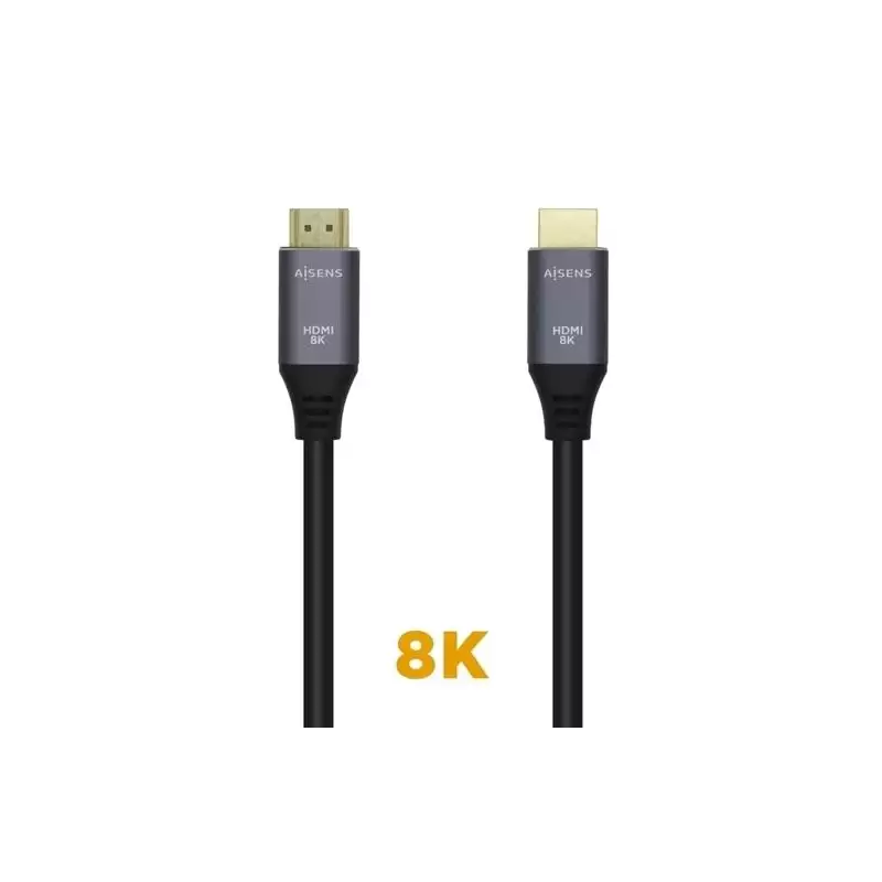 (A150-0427) AISENS CABLE HDMI V2.1 PREMIUM ALTA VELOCIDAD HEC 8K@60HZ 48GBPS A/M - A/M GRIS/NEGRO 1