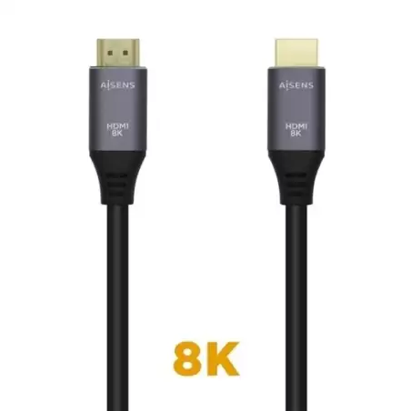 (A150-0427) AISENS CABLE HDMI V2.1 PREMIUM ALTA VELOCIDAD HEC 8K@60HZ 48GBPS A/M - A/M GRIS/NEGRO 1