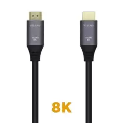 (A150-0428) AISENS CABLE HDMI V2.1 PREMIUM ALTA VELOCIDAD HEC 8K@60HZ 48GBPS A/M - A/M GRIS/NEGRO 2