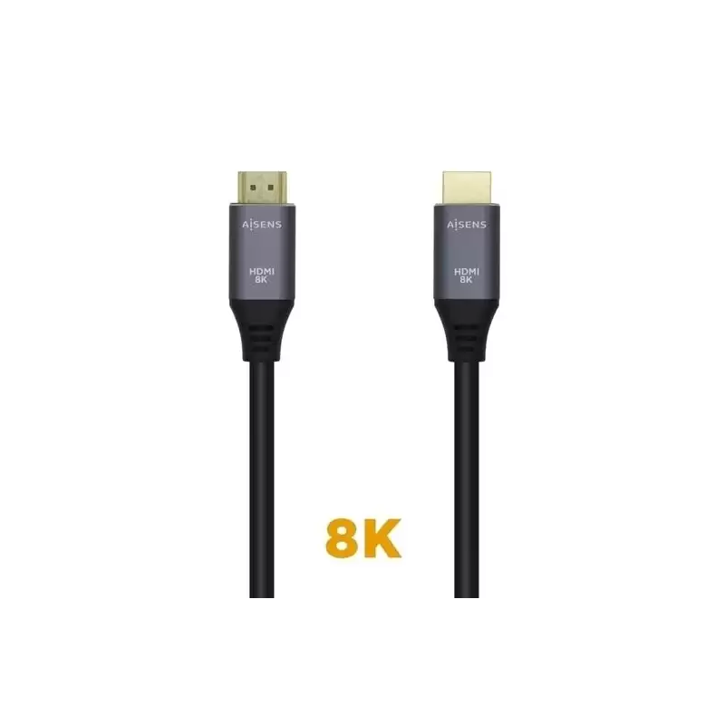 (A150-0428) AISENS CABLE HDMI V2.1 PREMIUM ALTA VELOCIDAD HEC 8K@60HZ 48GBPS A/M - A/M GRIS/NEGRO 2
