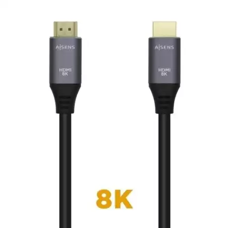 (A150-0428) AISENS CABLE HDMI V2.1 PREMIUM ALTA VELOCIDAD HEC 8K@60HZ 48GBPS A/M - A/M GRIS/NEGRO 2