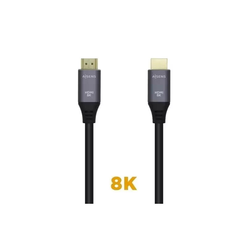 (A150-0429) AISENS CABLE HDMI V2.1 PREMIUM ALTA VELOCIDAD HEC 8K@60HZ 48GBPS A/M - A/M GRIS/NEGRO 3