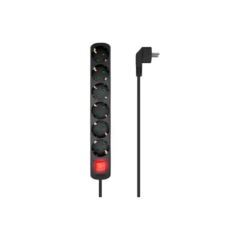 (A154-0536) AISENS REGLETA DE ENCHUFES CON 6 TOMAS CON INTERRUPTOR CABLE 1