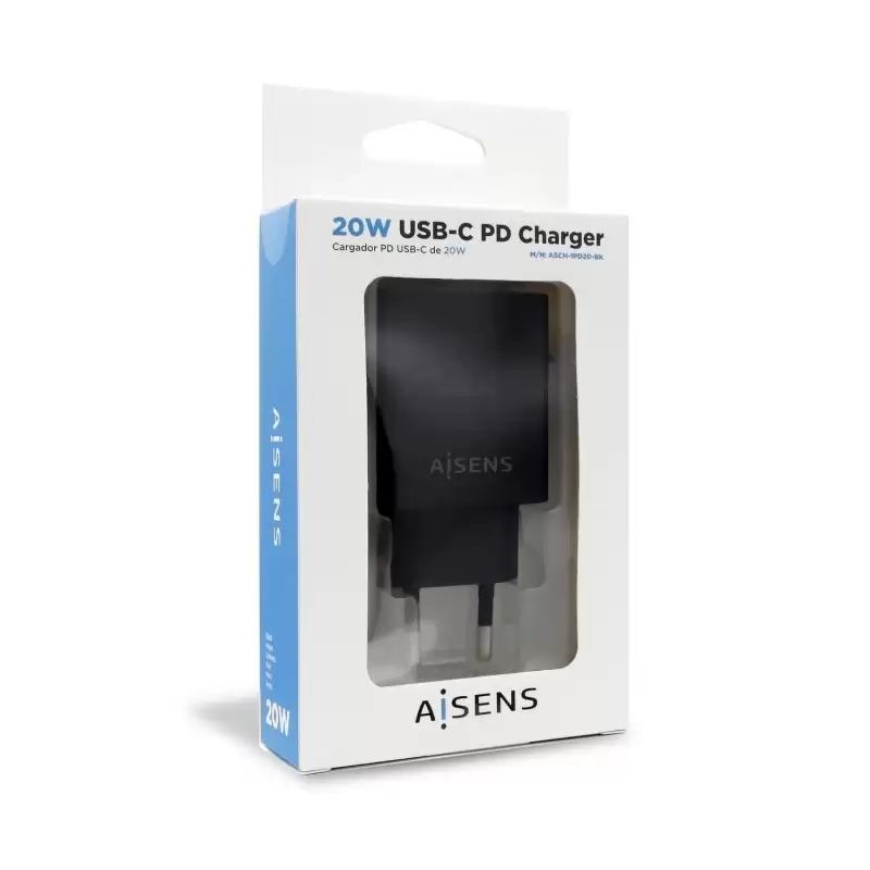(ASCH-1PD20-BK) AISENS CARGADOR USB-C PD3.0 1 PUERTO 1XUSB-C 20W