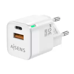 (ASCH-30W2P004-W) AISENS CARGADOR GAN 30W