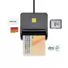 (ASCR-SN02SD-BK) AISENS LECTOR DE TARJETAS INTELIGENTE DNI CON LECTOR DE TARJETAS SIM
