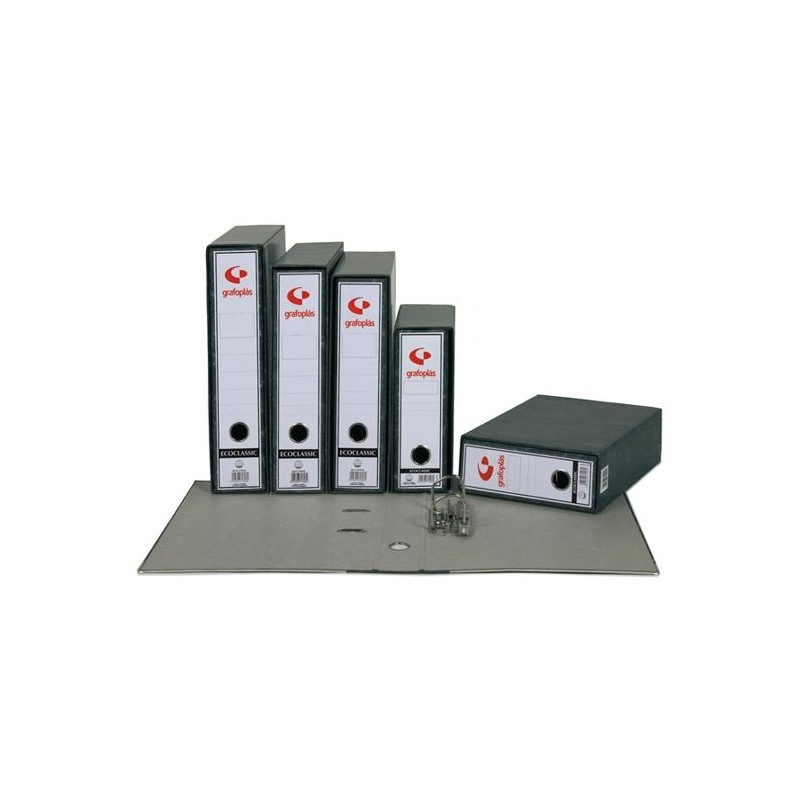 (07179000) GRAFOPLÁS ARCHIVADOR PALANCA ECOCLASSIC 65MM FOLIO CARTÓN FORRADO JASPEADO GRIS PLOMO