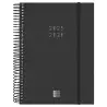 (636250326) FINOCAM AGENDA ESPIRAL 18 MESES E10 2DP CIERRE C/GOMA TAPA PP NEGRO 2025-2026